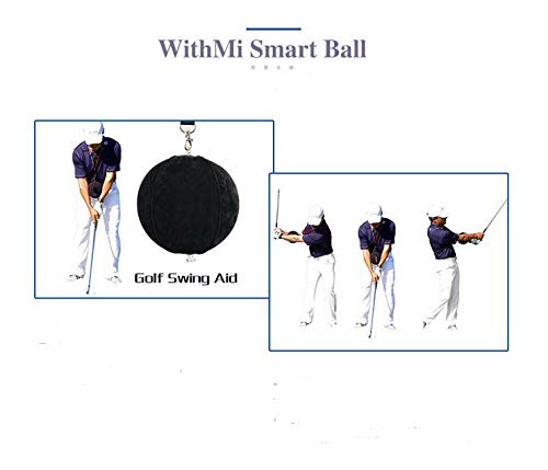 LIQIWI Golf Swing Trainer Aid Assist Posture Correction Training Golf Smart Inflatable Ball (Black)