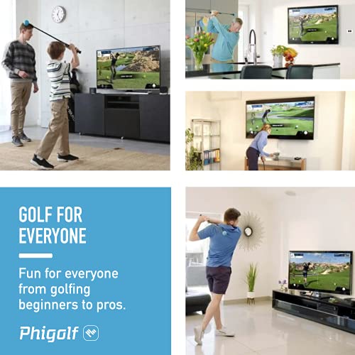Phigolf Mobile and Home Smart Golf Game Simulator with Swing Stick – WGT Edition