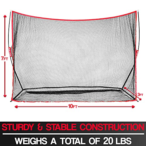 Heavy Duty Golf Hitting Net Perfect for Indoor o r Backyard Golf Driving Range Practice – Golf Hitting Nets Has a Huge 10×7 Hitting Area – Perfect Golf Training Equipment for Any Golfer