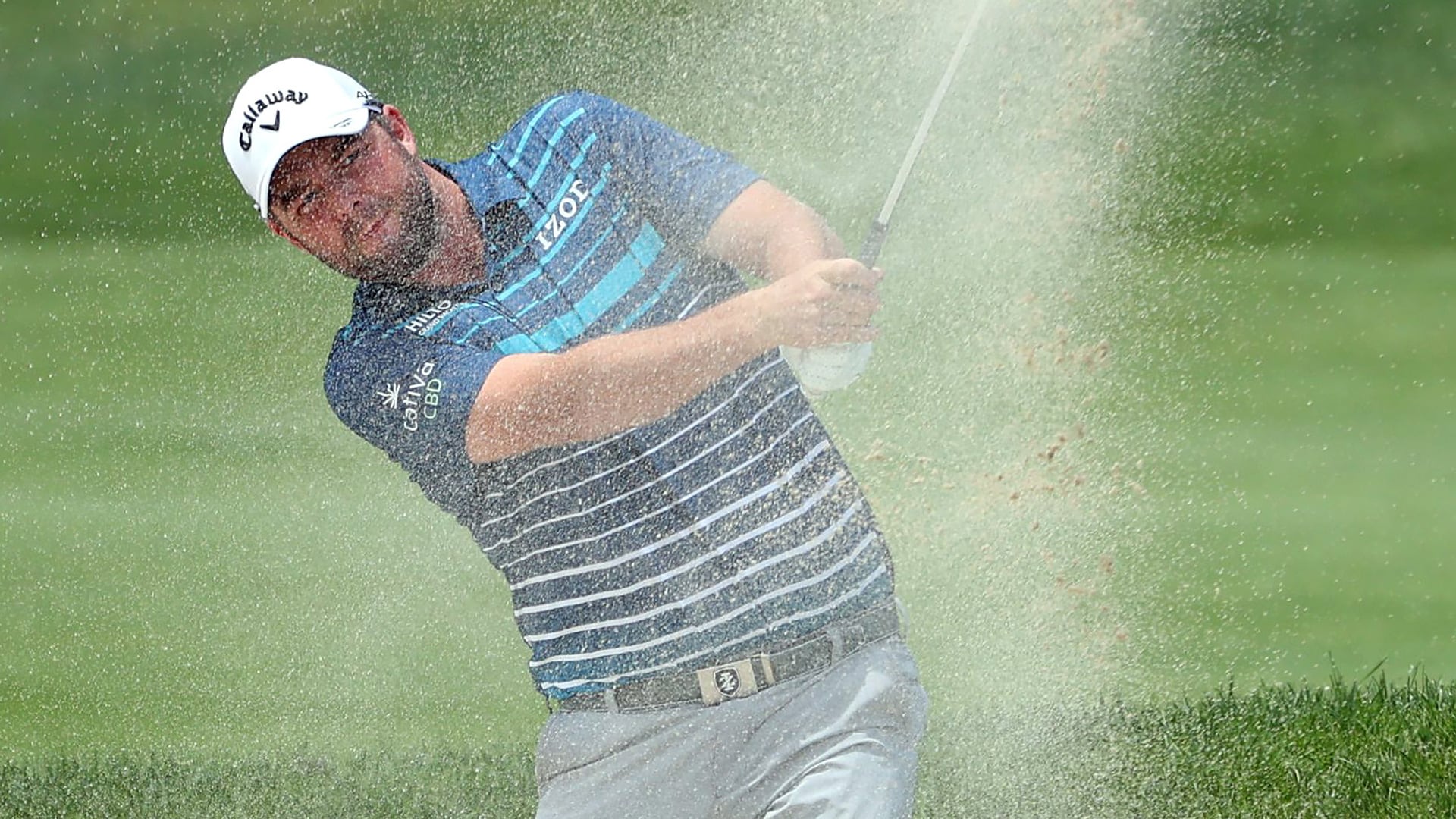 Watch: Marc Leishman nearly hits Corey Conners with bladed bunker shot