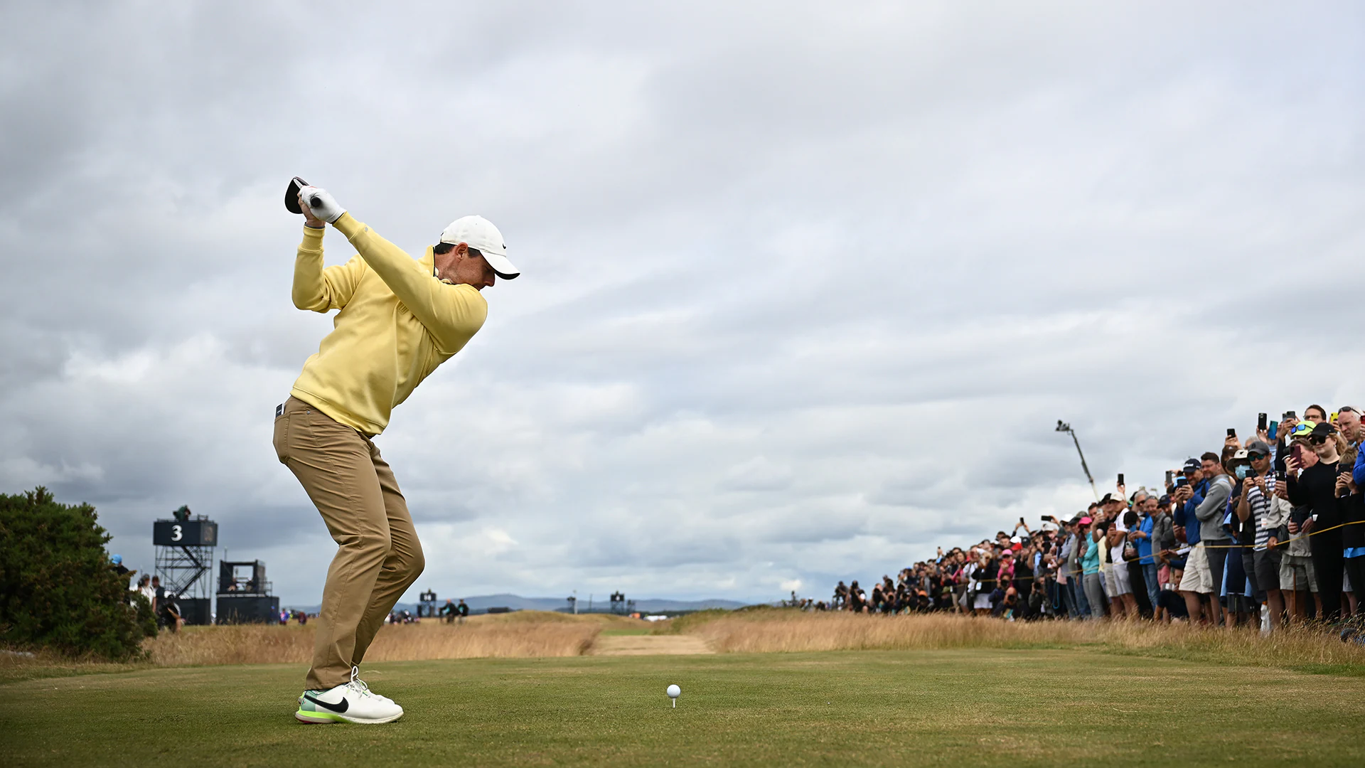 2022 British Open: Rory McIlroy’s drive hits ancient stone, still results in birdie