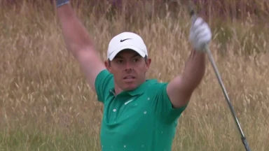 McIlroy nails bunker shot at The Open