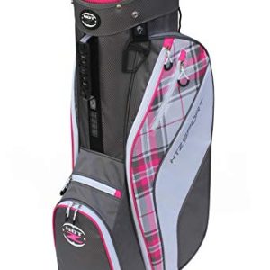 Hot-Z Golf Ladies HTZ Sport Ultra Lite 14 Way Divider Cart Bag Pink Plaid