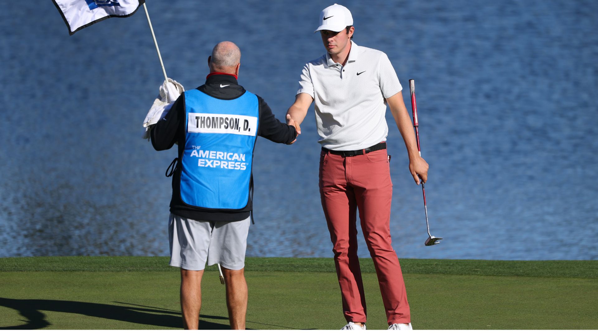 Davis Thompson leads The American Express after tying PGA Tour eagle record, but Jon Rahm still lurks