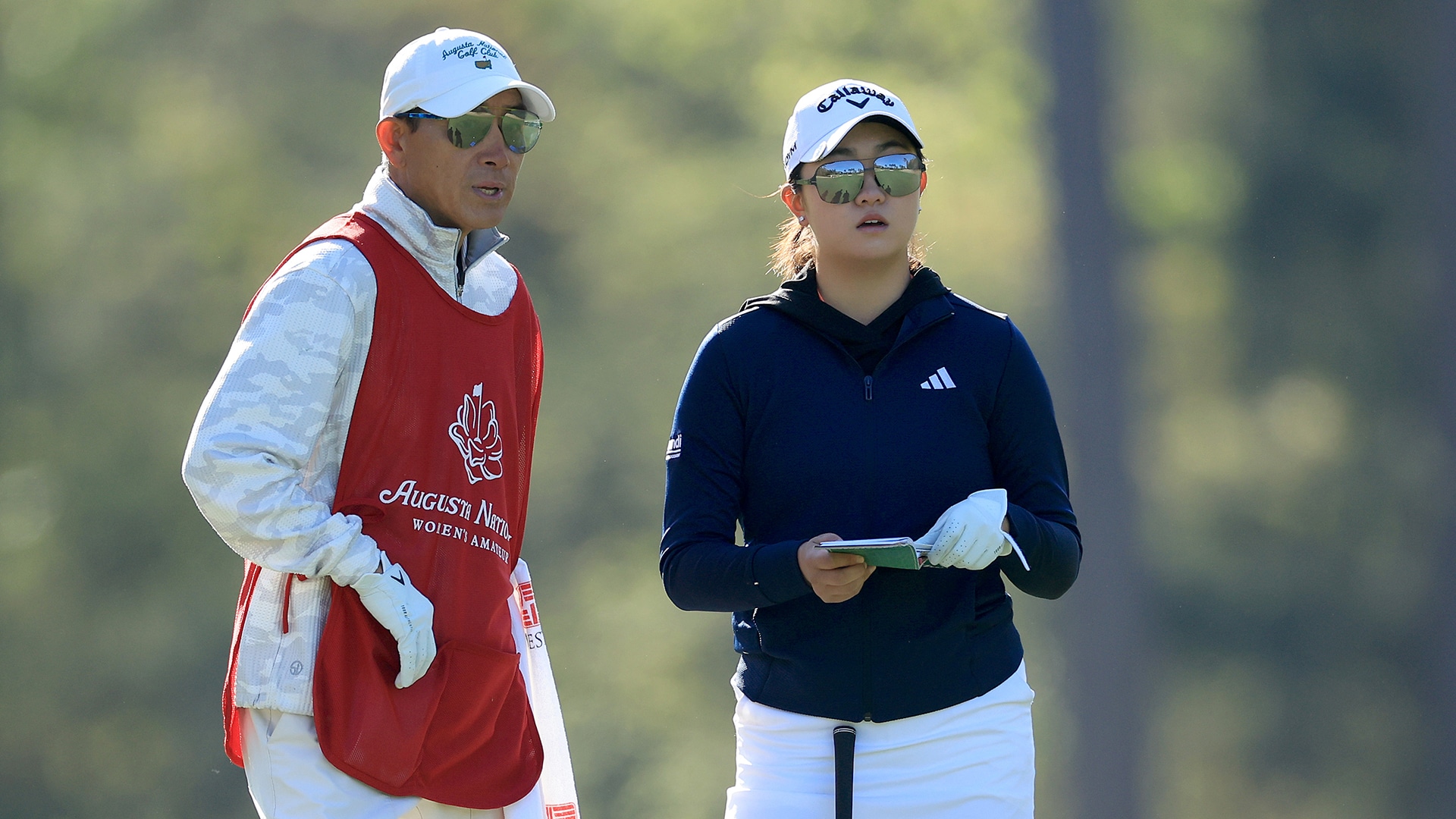 With five-shot lead, Rose Zhang sticking with father as caddie for final round at Augusta