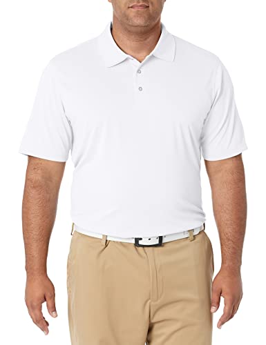Amazon Essentials Men’s Regular-Fit Quick-Dry Golf Polo Shirt (Available in Big & Tall), White, Large