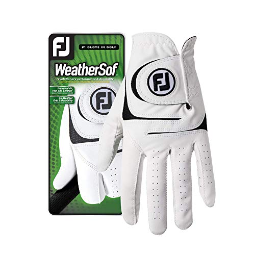 FootJoy Men’s WeatherSof Golf Glove White Medium, Worn on Left Hand