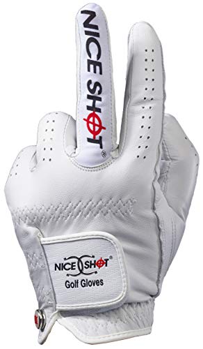 Nice Shot The Bird Golf Glove White Cabretta Leather Men’s Left Hand – Extra Large