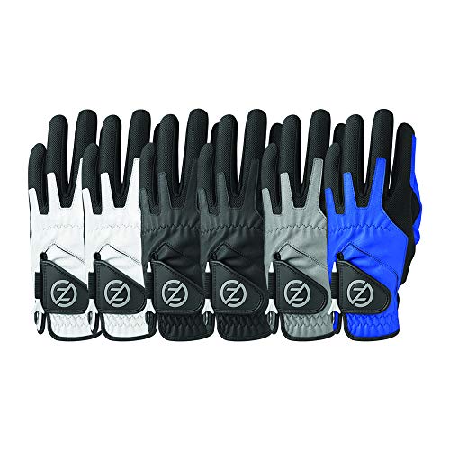 Zero Friction Men’s Performance Universal-Fit Golf Glove, Multicolor V2 6Pk