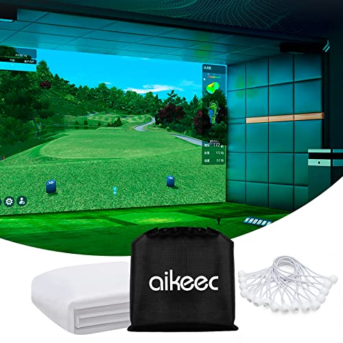 aikeec Golf Simulator Impact Screen Display Projector Screen for Golf Training,Indoor Ultra Clear Golf Impact Screen,with 14pcs Grommet Holes,16pcs Ball Bungee Cords, Available in 5 Sizes