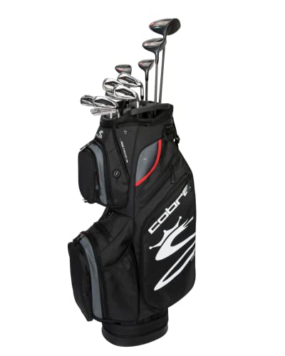 Cobra Golf 2022 Air X Complete Set (Men’s, Right Hand, Cobra Ultra lite, Reg Flex, DR-10.5, 3W-16.0, 4H-22.0, 5H-25.0, 6-PW, SW, Putter, Cart Bag), Revolver Grey-Red