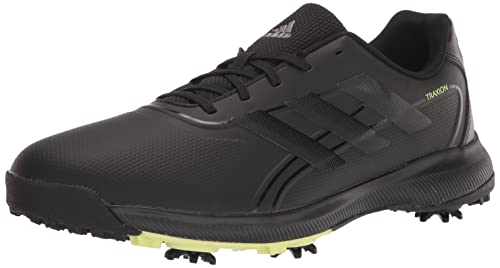 adidas Men’s Traxion LITE MAX Wide Golf Shoes, Core Black/Footwear White/Pulse Lime, 11.5