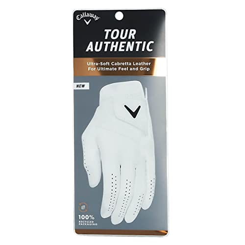 Callaway Golf 2022 Tour Authentic Glove (White, Standard Large, Worn on Right Hand)