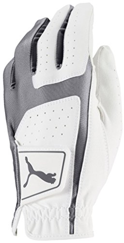 PUMA Golf Men’s Flexlite Golf Glove (Bright White-Quiet Shade, Large, Left Hand)