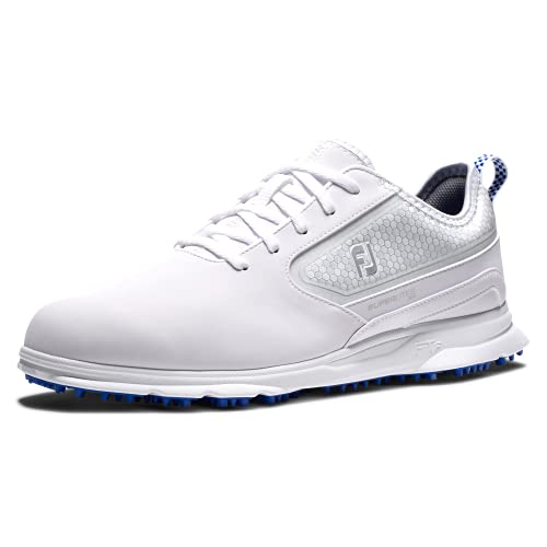 FootJoy Men’s Superlites XP Golf Shoe, White/Blue, 10.5