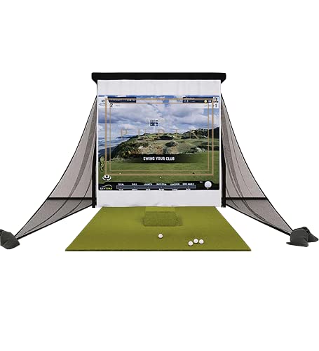 TheTerakart Indoor/Outdoor Golf Simulator Enclosure Kit with Impact Screen and Hitting Matt