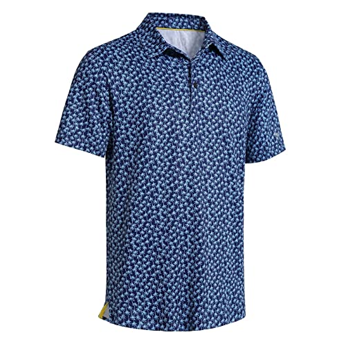 Golf Shirts for Men Dry Fit Short Sleeve Moisture Wicking Print Performance Sport Casual Men Polo Shirts
