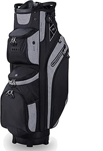 LIVSINGOLF 14 Way Golf Cart Bag for Push Bag Classy Design Full Length with Cooler, Rain Hood, Putter Well (Black)