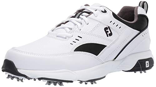 FootJoy Men’s Sneaker Golf Shoes, White/Black, 10.5 Wide