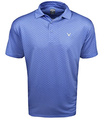 Callaway Golf All-Over Chevron Novelty Print Polo Shirt Amparo Blue XXXL
