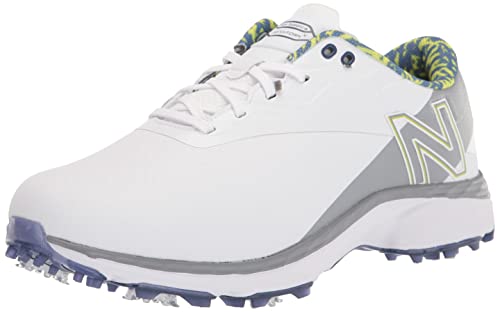 New Balance Men’s Fresh Foam X Defender Golf Shoe, White/Grey, 10 X-Wide