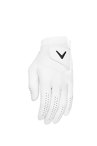 Callaway Golf 2022 Tour Authentic Glove (White, Cadet Medium-Large, Worn on Left Hand)