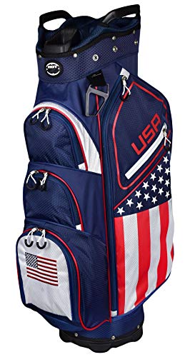 Hot-Z Golf USA Flag Deluxe Stars & Stripes 14 Way Divider Cart Bag
