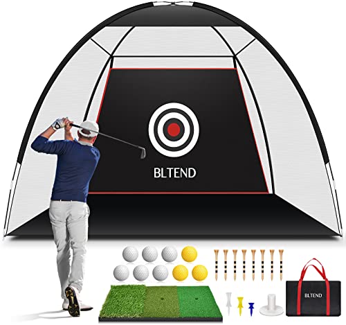 Bltend Golf Practice Hitting Net: 10x7ft Golf Practice Hitting Nets for Backyard Driving with Turf Mat for Outdoor Indoor Use Garage – Golf Driving Chipping Net for Golfing Swing Training with Target