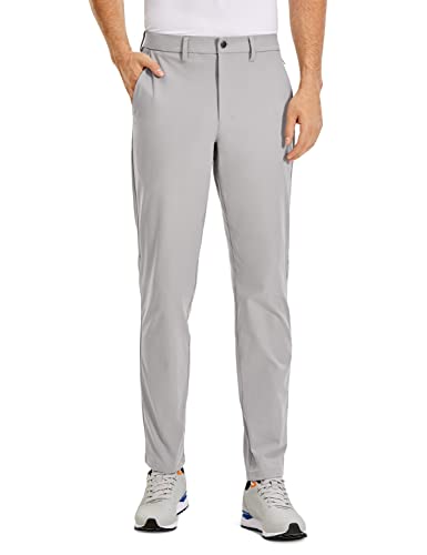 CRZ YOGA Men’s All-Day Comfort Golf Pants – 30″ Quick Dry Lightweight Work Casual Trousers with Pockets Gull Gray 32W x 30L