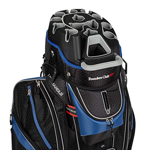 Founders Club Premium Cart Bag with 14 Way Organizer Divider Top (Blue Black)