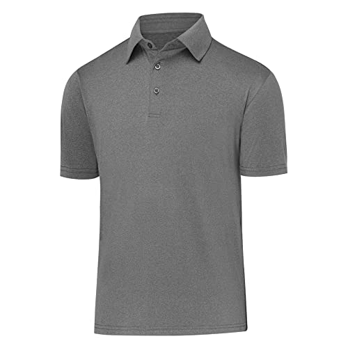 BALENNZ Golf Polos for Men Quick-Dry Athletic Mens Golf Shirts Short Sleeve Summer Casual Moisture Wicking Golf Polo Shirts for Men Dark Grey X-Large