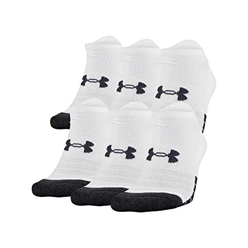 Under Armour Adult Performance Tech No Show Socks, Multipairs , White (6-Pairs) , X-Large