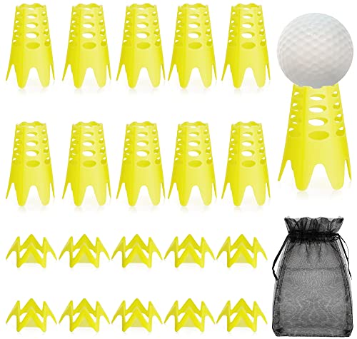 Golf Simulator Tees 20Pcs Plastic Golf Tees for Outdoor Indoor Home Training Practice Simulator Golf Tees Golf Mat Tees for Winter Turf Driving Range 10 Tall+10 Short+1 Mesh Bag