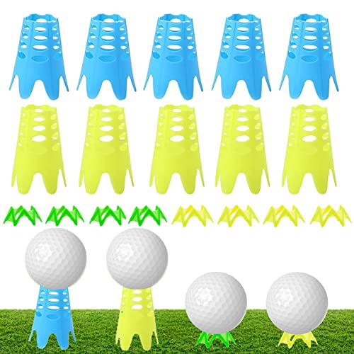montela golf Tees 18pcs Golf Simulator Tees Plastic Golf Tee Golf Mat Tees Practice Golf Tees Perfect for Turf and Driving Range Indoor Claw Tee Mixed Color