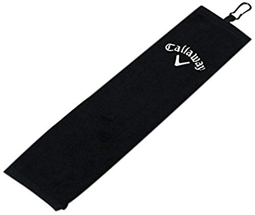 Callaway Tri Fold Towel, Black, 16 x 21 Inches