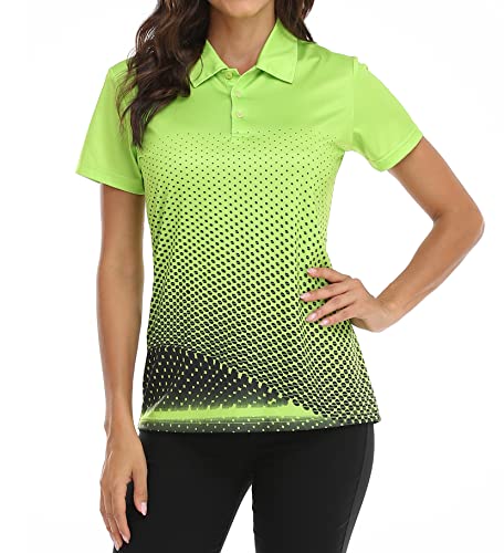 Little Beauty Women’s Golf Polo T Shirts Short Sleeve Collared Lightweight Moisture Wicking Athletic Print Tennis T-Shirts