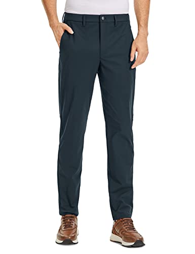 CRZ YOGA Men’s All-Day Comfort Golf Pants – 30″ Quick Dry Lightweight Work Casual Trousers with Pockets True Navy 34W x 30L