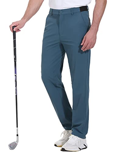 Rdruko Men’s Stretch Golf Pants Quick Dry Lightweight Casual Pants with Pockets(Navy Blue,US 38)