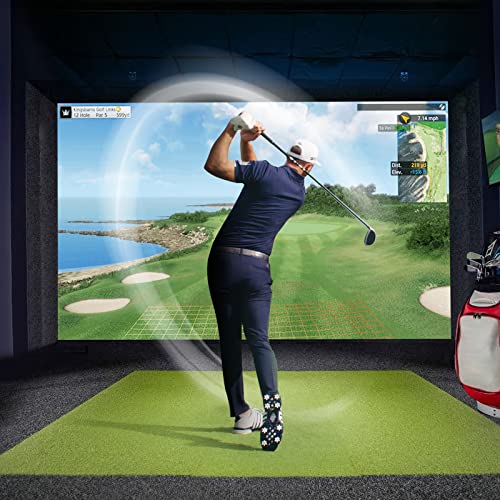 NATBEESY Golf Simulator Impact Screen for Golf Training, Indoor Golf Impact Screen, Come with 38pcs Grommet Holes, Natual Polyester Fabric HD Projection