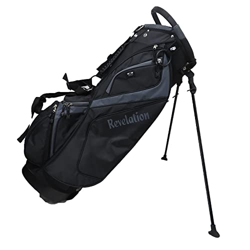 New Revelation Golf ‘Major’ Stand/Carry Bag 14-Way Top – Black/Grey