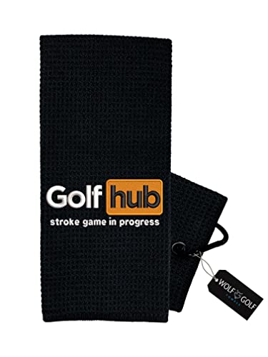 Wolf Golf Towels – Golfhub – Golf Accessories for Men – Golf Gifts for Men – Embroidered Funny Golf Towel