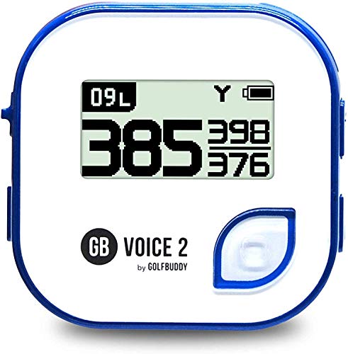 Golf Buddy Voice 2 Talking GPS Rangefinder, Long Lasting Battery Golf Distance Range Finder, Preloaded with 40,000 Worldwide Courses, Easy-to-use Golf Navigation for Hat (Voice 2_Blue)