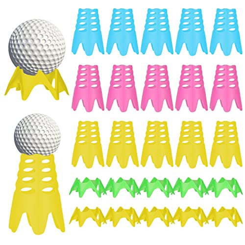 Golf Simulator Tees Golf Mat Tees: 25pcs Plastic Golf Tees, Indoor Golf Tees, Golf Simulator Accessories, Simulator Golf Tees for Winter Turf and Driving Range Home Training Golf Tees (Mixed Color)