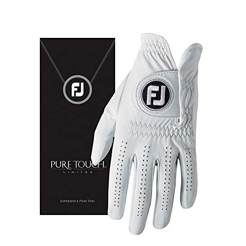 FootJoy Men’s Pure Touch Limited Golf Gloves White Cadet Medium, Worn on Left Hand