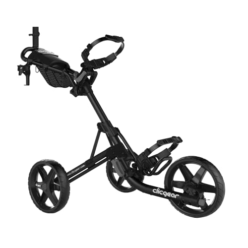 Clicgear Model 4.0 Golf Push Cart, 3-Wheel Foldable Walking Golf Cart (Black)