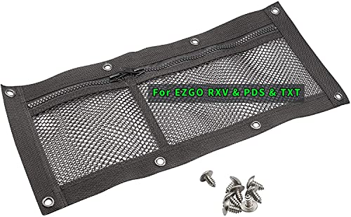 CLUBRALLY Golf Cart Black Canopy Storage Net with Self-Tapping Screws for EZGO RXV TXT PDS