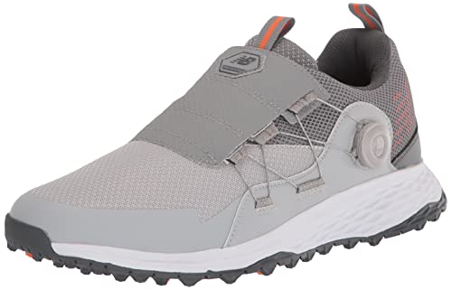 New Balance Men’s Fresh Foam PaceSL BOA Golf Shoe, Grey/Orange, 11.5 Wide