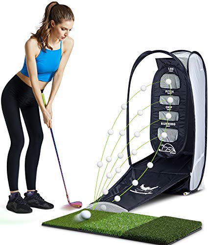 wosofe Golf Net Backyard Home Indoor Practice Hitting Chipping 2 Target and Ball Swing Kids Training Aids