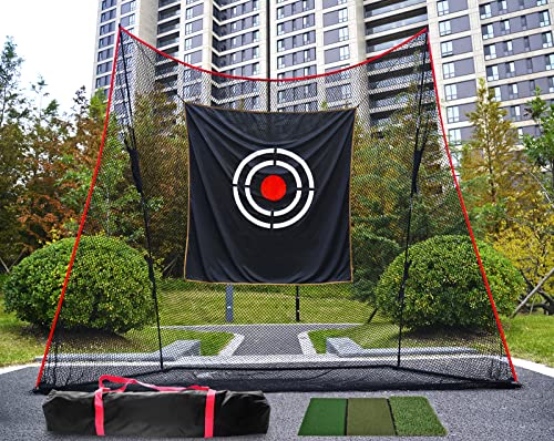 Golf Practice Net,12x10FT Golf Hitting Net Backyard Golf Driving Net with Golf Target & Carry Bag，Large Indoor Golf Hitting Practice Net Backyard Golf Training Net.