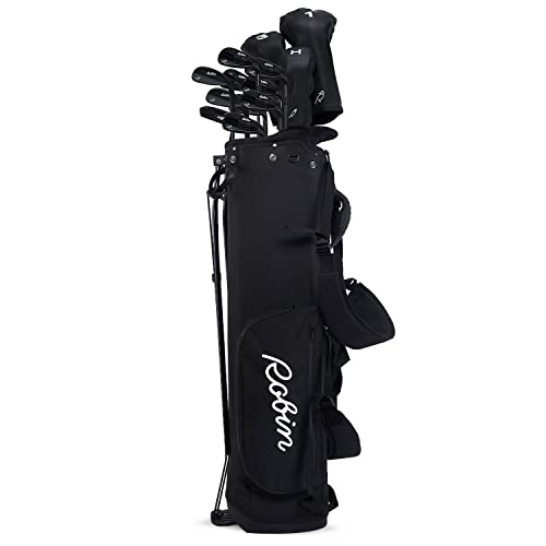 Robin Golf 13-Club Men’s Full Set — Complete Right-Handed Golf Clubs for Men 5’6″-6’2″ (Matte Black) — Sets Include Bag & Head Covers | for Beginners, Intermediate & Advanced Golfers